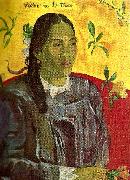 Paul Gauguin vahine med gardenia oil painting artist
